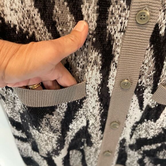 NEW Lisa Rinna Collection Zebra Prints Pockets Buttons Front Cardigan.Size XS - Picture 7 of 12